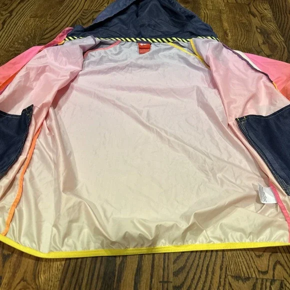 NIKE Windrunner Sunset Windbreaker Mens Medium Pink Pow Wow Hood Pockets Rare - Picture 11 of 13